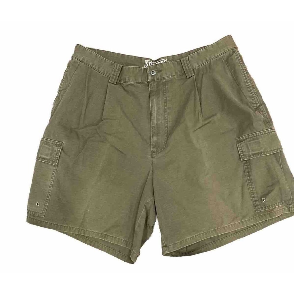 Vintage Structure Mens Brown Khaki  Drawstring Cargo‎ Shorts Size Medium 38